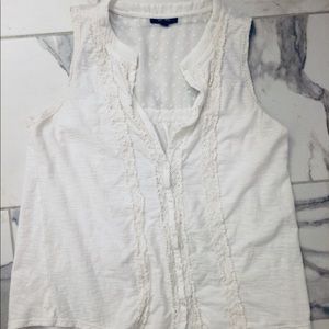 Girly Lightweight ButtonUp White Sleeveless Top XL